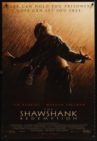 2c619 SHAWSHANK REDEMPTION advance DS 1sh '94 Tim Robbins, Morgan Freeman, written by Stephen King!