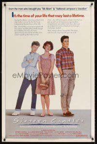 2c630 SIXTEEN CANDLES 1sh '84 Molly Ringwald, Anthony Michael Hall, directed by John Hughes!