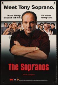 2c641 SOPRANOS TV 1sh '99 James Gandolfini, Lorraine Bracco, mafia TV series!
