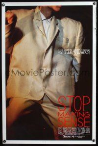 2c662 STOP MAKING SENSE 1sh '84 Jonathan Demme, Talking Heads, close-up of David Byrne's suit!
