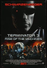 2c687 TERMINATOR 3 advance DS 1sh '03 Arnold Schwarzenegger, creepy image of killer robots!
