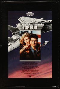 2c712 TOP GUN 1sh '86 great image of Tom Cruise & Kelly McGillis, Navy fighter jets!