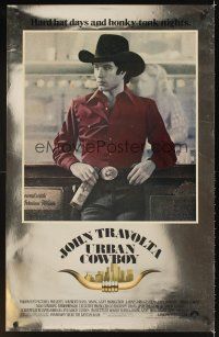 2c738 URBAN COWBOY heavy stock foil 1sh '80 image of John Travolta in cowboy hat at bar!