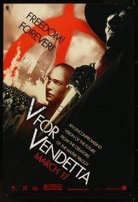 2c742 V FOR VENDETTA teaser 1sh '05 Wachowski Bros, bald Natalie Portman, Hugo Weaving