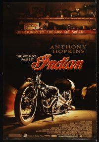 2c784 WORLD'S FASTEST INDIAN 1sh '05 Anthony Hopkins, really cool image of vintage motorcycle!