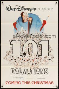 2d658 ONE HUNDRED & ONE DALMATIANS advance 1sh R85 most classic Walt Disney canine movie!