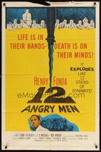 2d003 12 ANGRY MEN 1sh '57 Henry Fonda, Sidney Lumet courtroom jury classic, life in their hands!