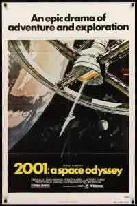 2d006 2001: A SPACE ODYSSEY 1sh R80 Stanley Kubrick, art of space wheel by Bob McCall!