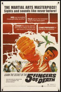2d011 5 FINGERS OF DEATH 1sh '73 martial arts masterpiece with sights & sounds like never before!