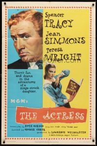 2d016 ACTRESS 1sh '53 Jean Simmons, cool close-up art of Spencer Tracy!