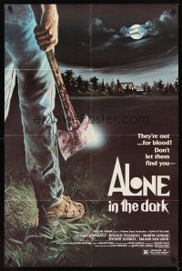 2d034 ALONE IN THE DARK 1sh '82 great D.F. Henderson axe murderer horror art!