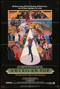 2d037 AMERICAN POP 1sh '81 cool rock & roll art by Wilson McClean & Ralph Bakshi!