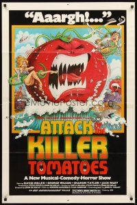2d065 ATTACK OF THE KILLER TOMATOES 1sh '79 wacky monster artwork by David Weisman!