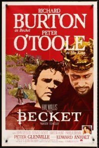 2d083 BECKET 1sh '64 Richard Burton in the title role, Peter O'Toole, John Gielgud