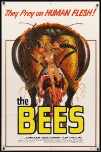 2d084 BEES 1sh '78 John Saxon, Angel Tompkins, Kollar giant bee & sexy girl artwork!