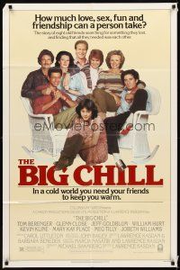 2d095 BIG CHILL 1sh '83 Lawrence Kasdan, Tom Berenger, Glenn Close, Jeff Goldblum, William Hurt