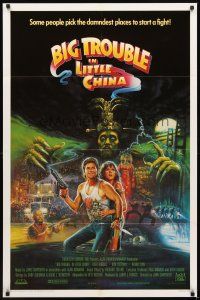 2d100 BIG TROUBLE IN LITTLE CHINA int'l 1sh '86 great art of Kurt Russell & Kim Cattrall!