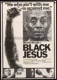 2d109 BLACK JESUS 1sh '71 Seduto alla sua destra, cool image of Woody Strode in the title role!