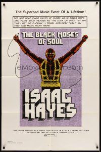 2d110 BLACK MOSES OF SOUL 1sh '73 Isaac Hayes, the superbad music event of a lifetime!