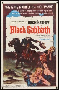 2d111 BLACK SABBATH 1sh '64 Boris Karloff in Mario Bava's I Tre volti Della Paura, severed head!