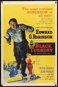 2d114 BLACK TUESDAY 1sh '55 Peter Graves, sexy Jean Parker & ruthless Edward G Robinson!