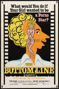 2d134 BOTTOM LINE 1sh '77 George Lautner, On aura tout vu, wacky sexy artwork!