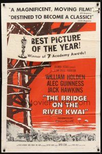 2d146 BRIDGE ON THE RIVER KWAI style A 1sh '58 William Holden, Alec Guinness, David Lean classic!