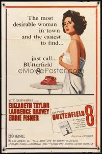 2d159 BUTTERFIELD 8 1sh '60 callgirl Elizabeth Taylor is the most desirable and easiest to find!