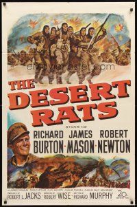 2d252 DESERT RATS 1sh '53 Richard Burton leads Australian & New Zealand soldiers against Nazis!