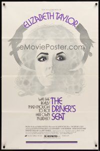 2d283 DRIVER'S SEAT 1sh '74 cool artwork of Elizabeth Taylor by Brand!