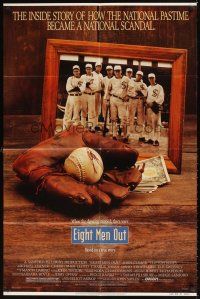2d296 EIGHT MEN OUT 1sh '88 John Sayles, John Cusack, Chicago Black Sox, baseball!