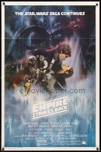 2d302 EMPIRE STRIKES BACK int'l 1sh '80 George Lucas sci-fi classic, cool artwork by Roger Kastel!