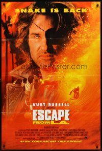 2d313 ESCAPE FROM L.A. advance 1sh '96 John Carpenter, Kurt Russell returns as Snake Plissken!