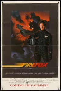2d335 FIREFOX advance 1sh '82 cool Charles deMar art of killing machine & Clint Eastwood!