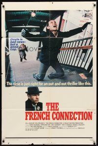 2d350 FRENCH CONNECTION int'l 1sh '71 Gene Hackman in movie chase climax, directed by Friedkin!