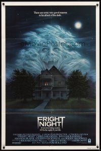 2d355 FRIGHT NIGHT int'l 1sh '85 Roddy McDowall, there are good reasons to be afraid of the dark!
