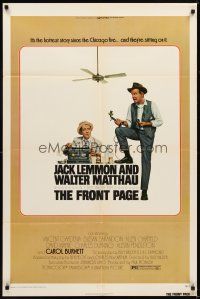 2d359 FRONT PAGE 1sh '75 art of Jack Lemmon & Walter Matthau, directed by Billy Wilder!