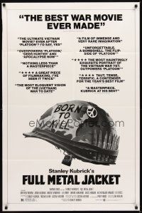2d361 FULL METAL JACKET 1sh '87 Stanley Kubrick bizarre Vietnam War movie, art by Castle!
