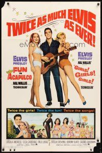 2d362 FUN IN ACAPULCO/GIRLS GIRLS GIRLS 1sh '67 Elvis Presley with his guitar & sexy babes!