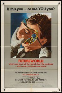 2d365 FUTUREWORLD 1sh '76 Peter Fonda, Blythe Danner, cyborg cowboy Yul Brynner!