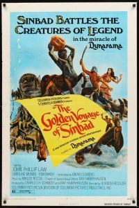 2d385 GOLDEN VOYAGE OF SINBAD 1sh '73 Ray Harryhausen, cool fantasy art by Mort Kunstler!