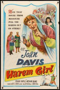 2d403 HAREM GIRL 1sh '52 Joan Davis, Peggie Castle, the houri from Missouri!
