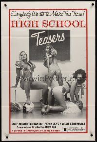 2d419 HIGH SCHOOL TEASERS 1sh '81 sexy cheerleaders in football pads & little else!