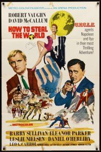 2d440 HOW TO STEAL THE WORLD 1sh '68 Robert Vaughn is The Man from UNCLE, different art!
