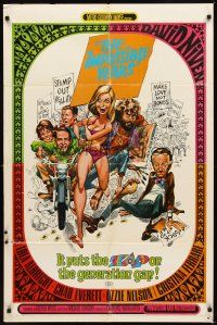 2d454 IMPOSSIBLE YEARS int'l 1sh '68 David Niven, Christina Ferrare, undergrads vs. over-thirties!