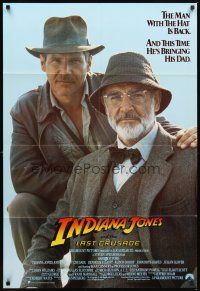 2d460 INDIANA JONES & THE LAST CRUSADE int'l 1sh '89 close-up of Harrison Ford & Sean Connery!