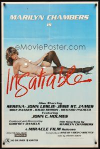 2d464 INSATIABLE 2-sided video 1sh '80 full-length super sexy naked Marilyn Chambers!
