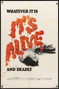2d475 IT'S ALIVE 1sh '74 Larry Cohen, different image of girl on ground screaming!