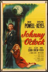 2d481 JOHNNY O'CLOCK 1sh R56 Dick Powell was too smart to tangle with sexy Evelyn Keyes!