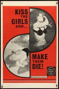 2d491 KISS THE GIRLS & MAKE THEM DIE 1sh '60s sexploitation, strictly adult!